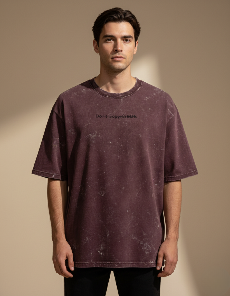 men Acid Washed Oversized Tee
